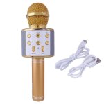 Microphone de karaok� sans fil portatif, bluetooth, avec haut - parleur, lecteur et enregistreur, qualit� ...
