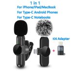 Microphone lavalier sans fil, 2. 4g, antibruit, audio, vido, statique, iphone, ipad, android, xiaomi, ...