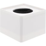 Microphone portable abs moul par injection carr interview mic box logo (blanc)