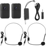 Microphone sans fil pour casque, uhf casque sans fil mont sur la tte micro amplificateur vocal systme ...