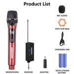 Microphone sans fil a condensateur, 2 canaux, fréquence fixe uhf, portable, pour fête, karaoké, spectacle, ... Microphone sans fil a condensateur, 2 canaux, fréquence fixe uhf, portable, pour fête, karaoké, spectacle, ...