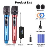 Microphone sans fil a condensateur, 2 canaux, fréquence fixe uhf, portable, pour fête, karaoké, spectacle, ... Microphone sans fil a condensateur, 2 canaux, fréquence fixe uhf, portable, pour fête, karaoké, spectacle, ...