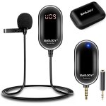 Microphone sans fil de lavalier uhf systme de micro sans fil d'enregistrement avec monitoring en temps ...