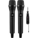 Microphone sans fil micro a main double avec récepteur rechargeable, sortie 1 / 4u201d, 1 / 8 pour amplificat ... Microphone sans fil micro a main double avec récepteur rechargeable, sortie 1 / 4u201d, 1 / 8 pour amplificat ...