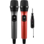 Microphone sans fil micro a main double avec rcepteur rechargeable, sortie 1 / 4, 1 / 8  pour amplificateur ...