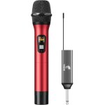 Microphone sans fil, systme uhf de micro a main en mtal avec rcepteur rechargeable, sortie 1 / 4u201d ...