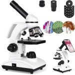 Microscope 40x - 1000x pour laboratoires et �tudiants, monoculaire compos� avec poign�e, oculaire (wf10x ...