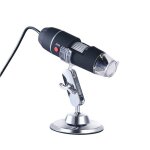 Microscope ��lectronique portatif au microscope num��rique usb 40x - 1000x avec 8 lumi��res led et support ...