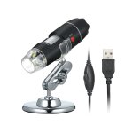 Microscope num�rique 1600x usb avec led r�glable, compatible pc et t�l�phones, support et logiciel inclus ...
