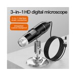 Microscope num�rique avec grossissement 1000x, connexion usb, 8 led, compatible windows et android