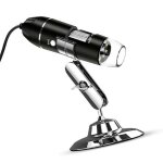 Microscope numrique avec support rglable, interface 2 mpx 1600x, capacit vido 3 en 1.