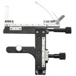 Microscope, platine m�canique amovible, pied � coulisse mobile xy avec �chelle