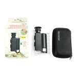 Microscope de poche portatif clair par led, zoom 200x 240x, lampe blanche  lumire uv