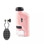 Microscope portable pour enfants avec lentille optique et led rose yonis