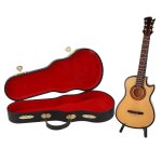 Minature guitar model mini instrument de musique en bois réplique de guitare avec stand ornamentl Minature guitar model mini instrument de musique en bois réplique de guitare avec stand ornamentl