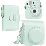 Mini 11 case, pu leather protective case for instax mini 11 instant camera bag, green mint, instant mini ...