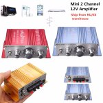 Mini amplificateur audio stro, 20w x 20w, 12v, pour voiture, mp3, radio fm, bateau, 2 canaux, haut ...