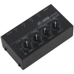 Mini amplificateur de casque audio stro  4 canaux, prise ue, ultra compact, noir, avec adaptateur ...