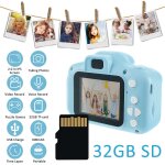 Mini appareil photo num�rique pour enfants, vid�o hd 1080p, double cam�ra, batterie 600 mah, carte sd ...