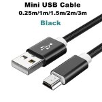 Mini cble usb  5 broches, chargeur de donnes rapide, cble court pour lecteur mp3, mp4, dvr de voiture, ...