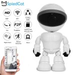 Mini cam�ra robot intelligente hd wifi ip p2p deux voies enregistrement vocal alarme vision nocturne ...
