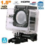 Mini cam�ra sport hd 720p etanche 30m 1. 5' photos vid�o angle 140 argent 8 go yonis