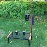 Mini canne tlescopique pliable portable, porte lampe de tente avec crochet, pour camping en plein air, ...