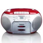 Mini chaine hifi radio fm portable lecteur cd - cassette rouge gris Mini chaine hifi radio fm portable lecteur cd - cassette rouge gris