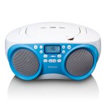 Mini chaine hifi radio fm portable / lecteur cd / mp3 et usb bleu blanc