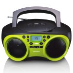 Mini chaine hifi radio lecteur cd avec fonction mp3 et usb - lime noir vert