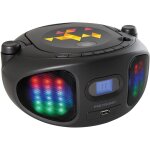 Mini chaine hifi radio lecteur cd mp3 usb avec led noir