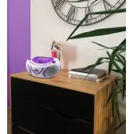 Mini chaine hifi radio lecteur cd mp3 usb violet blanc
