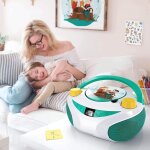 Mini chaine hifi radio lecteur cd usb aux - in little stories vert blanc