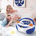 Mini chaine hifi radio lecteur cd usb aux - in space cats bleu blanc