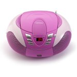 Mini chaine hifi stro fm cd mp3 usb rose gris