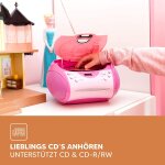 Mini chaine hifi stro fm lecteur cd programmable rose
