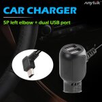 Mini chargeur de voiture avec cble de 3. 5m 5v 3a, alimentation avec 2 ports usb pour voiture dvr dashcam ...