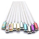 Mini collier en m�tal 4 trous 8 tons, harmonica, design, cha�ne, jouet, couleur al�atoire, cadeau