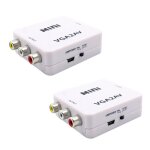 Mini convertisseur 2x vga  av, adaptateur scaler, prise en charge de 1080p vga2av, convertisseur pc ...