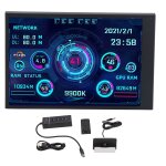 Mini cran ips usb 3. 5 pouces, cpu ram hdd, affichage de la temprature des donnes, rotation  360 ...
