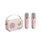 Mini enceinte bluetooth rtro avec fonction karaok, son hi - fi, batterie 1500 mah, plusieurs options ...