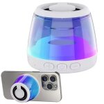 Mini enceinte bluetooth rgb son 360 support t�l�phone compact et puissant blanc yonis