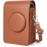 Mini evo housse compatible avec fuji mini evo camera avec bandouli�re r�glable en marron litchi texture ...