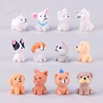 Mini figurines de chiens en rsine, 12 styles, dcoration artisanale en rsine, micro dcor de paysage ...
