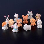 Mini figurines de micro paysage en rsine pour chien et chiot, ornement artisanal en rsine pour dcoration ...