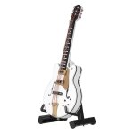Mini mod�le de guitare blanche pour la d�coration de bureau a domicile instrument de musique artisanat ...