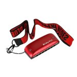 Mini harmonica diatonique a 7 trous, avec lanires, cadeaux d'anniversaire - type c to red
