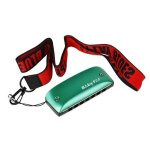 Mini harmonica diatonique a 7 trous, avec lanires, cadeaux d'anniversaire - type c tone green
