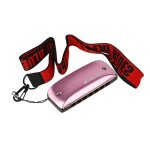 Mini harmonica diatonique a 7 trous, avec lanières, cadeaux d'anniversaire - type c tone pink Mini harmonica diatonique a 7 trous, avec lanières, cadeaux d'anniversaire - type c tone pink