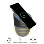 Mini haut - parleur bluetooth et chargeur sans fil compatible qi et station d'accueil